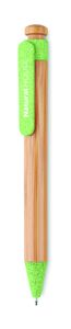 GiftRetail MO9481 - TOYAMA Bamboo/Wheat-Straw ABS ball pen Green