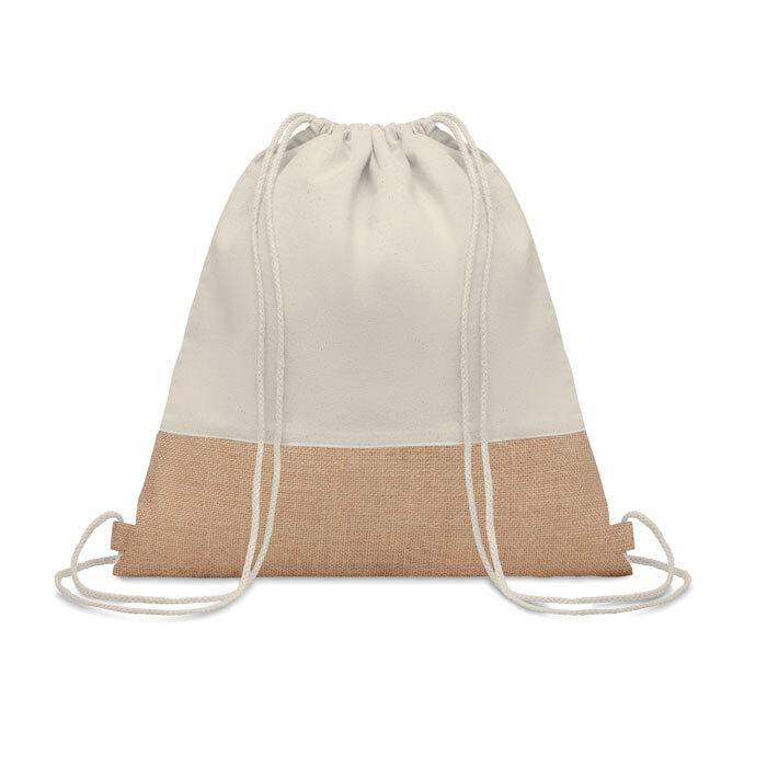 GiftRetail MO9516 - INDIA Drawstring bag w/ jute details