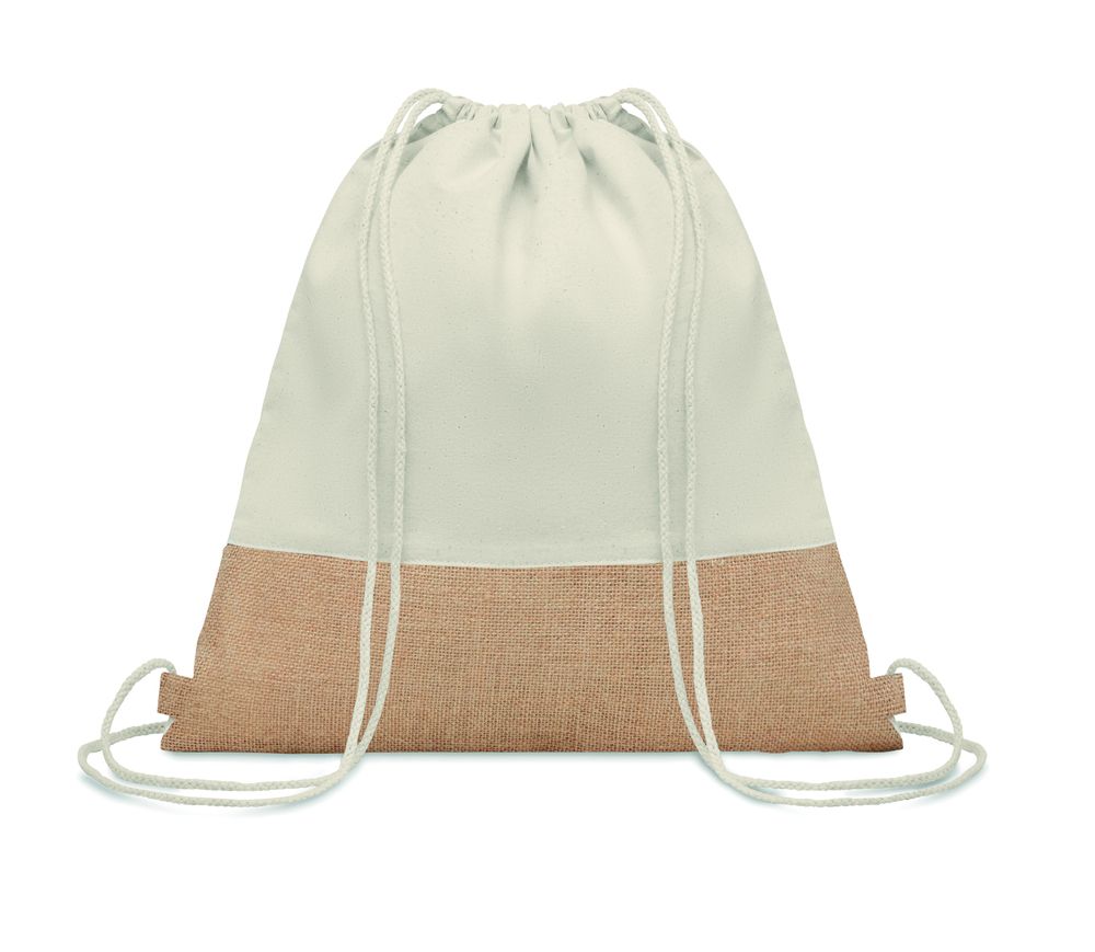 GiftRetail MO9516 - INDIA Drawstring bag w/ jute details