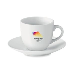 GiftRetail MO9634 - ESPRESSO Espresso cup and saucer 80 ml White