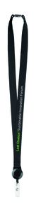 GiftRetail MO9852 - ZIP LANYARD Lanyard retractable clip Black