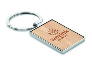 GiftRetail MO9961 - BENDIGO Rectangular key ring bamboo Wood