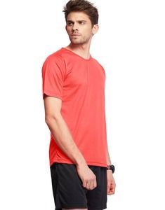 Mustaghata WINNER - ACTIVE T-SHIRT FOR MEN SHORT SLEEVES & RAGLANTES 125G Corail fluo