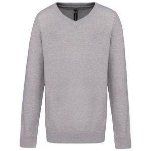 Kariban K9109 - Kids' V-neck jumper Grey Melange