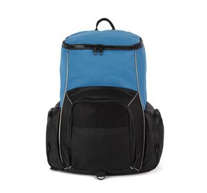 Kimood KI0176 - Recycled waterproof sports backpack with object holder Light Royal Blue / Black