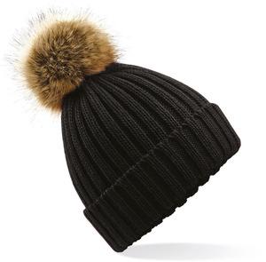 Beechfield B412 - FAKE FUR POM POM THICK BEANIE