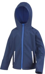 Result R224JY - Kids' TX Performance Hooded Softshell Jacket Navy / Royal Blue