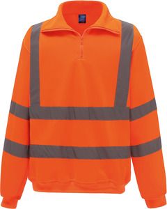 Yoko YHVK06 - Hi-Vis Zip Neck Sweatshirt