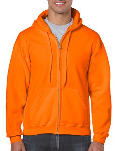 GILDAN GIL18600 - Sweater Hooded Full Zip HeavyBlend for him Safety Orange