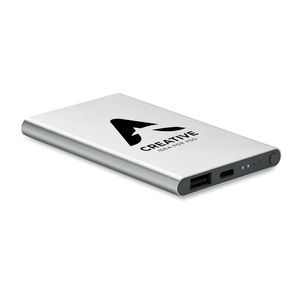 GiftRetail MO6825 - POWERFLAT C 4000 mAh Power Bank Type C matt silver