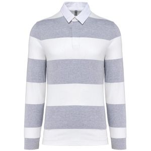 Kariban K285 - Unisex long-sleeved striped polo shirt