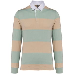 Kariban K285 - Unisex long-sleeved striped polo shirt