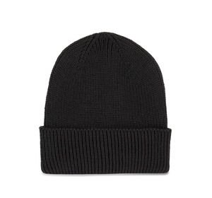 K-up KP950 - Ribbed beanie with turn-up Black