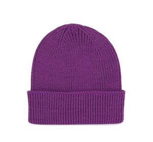 K-up KP950 - Ribbed beanie with turn-up Purple