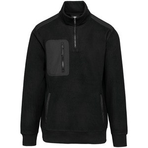 WK. Designed To Work WK905 - Unisex eco-friendly fleece with zipped neck Black