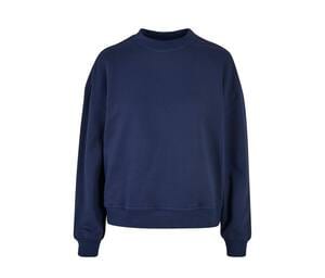 BUILD YOUR BRAND BY212 - LADIES OVERSIZED CREWNECK Light Navy