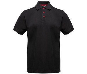 BLACK&MATCH BM100 - Contrasting button poloshirt Black / Red