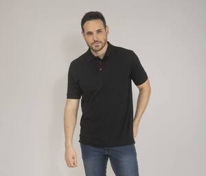 BLACK&MATCH BM100 - Contrasting button poloshirt