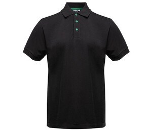 BLACK&MATCH BM100 - Contrasting button poloshirt Black/ Kelly Green