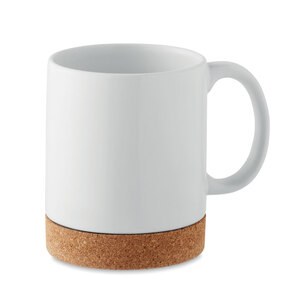 GiftRetail MO2101 - KAROO Ceramic cork mug 280 ml White
