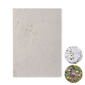 GiftRetail MO6915 - ASIDE A5 wildflower seed paper sheet White