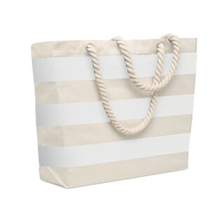 GiftRetail MO2126 - HEAVEN STRIPE Cotton beach bag 220 gr/m² White