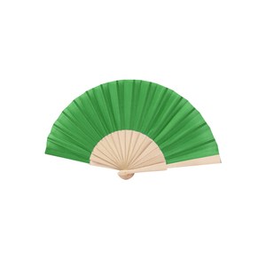 EgotierPro 28500 - 23 cm Wooden and Polyester Fan WOOD Green