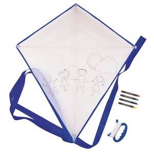 EgotierPro 37024 - Polyester 190T Kite with 4 Crayons BLOW