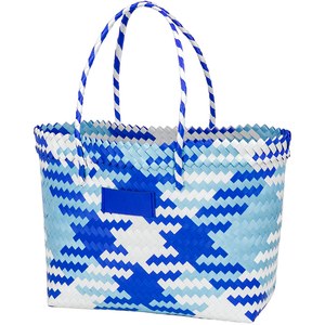 EgotierPro 39031 - Large Capacity Braided Plastic Beach Bag COAST