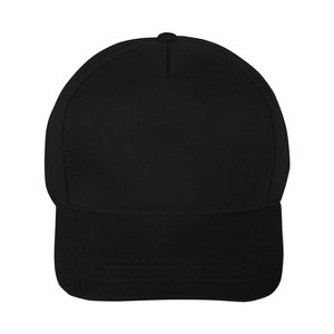 EgotierPro 39090 - Brushed Cotton 5-Panel Cap with Velcro FIRST-CLASS Black