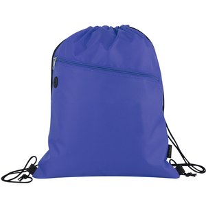 EgotierPro 50045 - RPET Drawstring Backpack with Front Zip CLIMATE