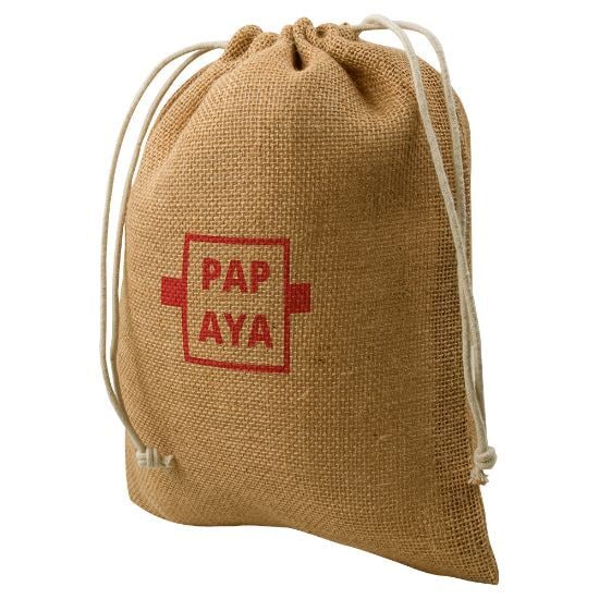 EgotierPro 50613 - Jute Gift Bag with String Closure PACIFIC