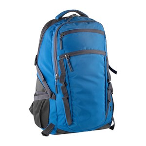 EgotierPro 50674 - RPET Backpack with Laptop & Mesh Compartments Blue