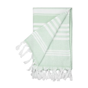 EgotierPro 52036 - 100% Cotton Pareo Towel with Fringes CAYMAN Green