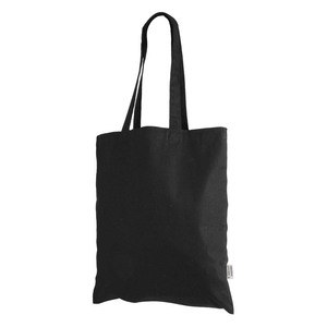 EgotierPro 52043 - Organic Cotton Bag with Long Handles COLORS Black
