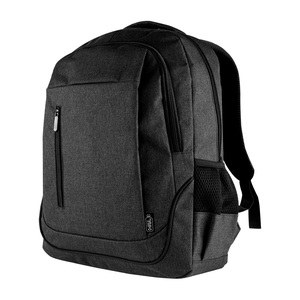 EgotierPro 52545 - RPET Polyester Congress Backpack with Padding Black