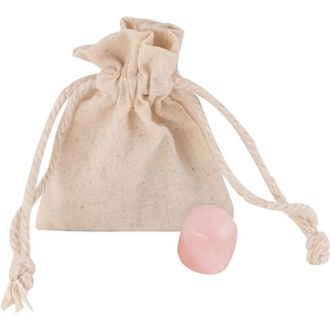 EgotierPro 53516 - Natural Stone in Cotton Bag - Choose Color KITO Pink