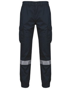 WK. Designed To Work WK712 - Unisex trousers with elasticated bottom leg and reflective band Navy