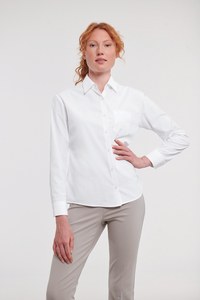Russell Collection RU934F - Ladies Long Sleeve Polycotton Easy Care Poplin Shirt