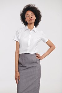 Russell Collection RU963F - Ladies Short Sleeve Herringbone Shirt