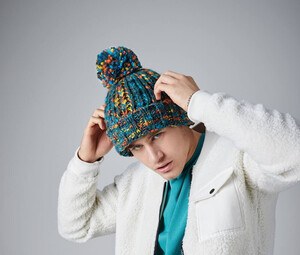 Beechfield BF487 - Twister beanie with pompom