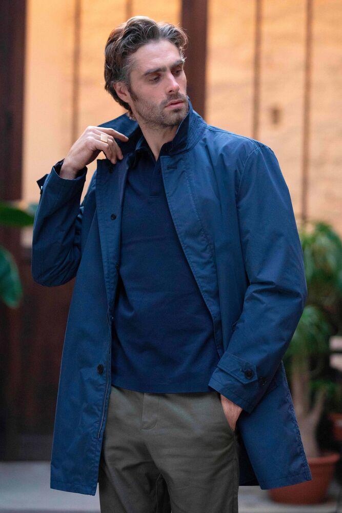 Mens navy trench top