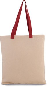 Kimood KI0277 - Flat canvas shopping bag with contrasting handles