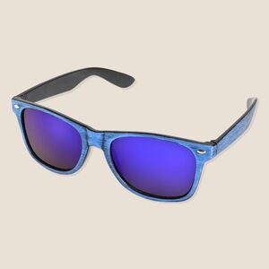 EgotierPro 38056 - Colored Wood-Imitation Sunglasses with UV400 Mirror Lenses TIMBER