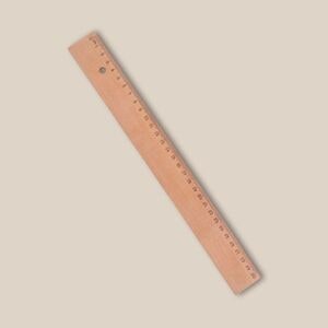 EgotierPro 50077 - 30 cm Wooden Ruler DROIT