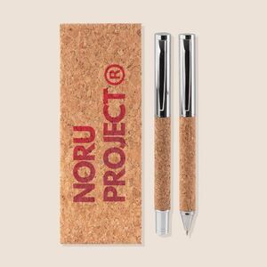 EgotierPro 52580 - Cork & Metal Pen and Roller Set KANDER