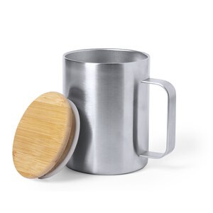 EgotierPro RICALY - STAINLESS-STEEL/BAMBOO MUG RICALY