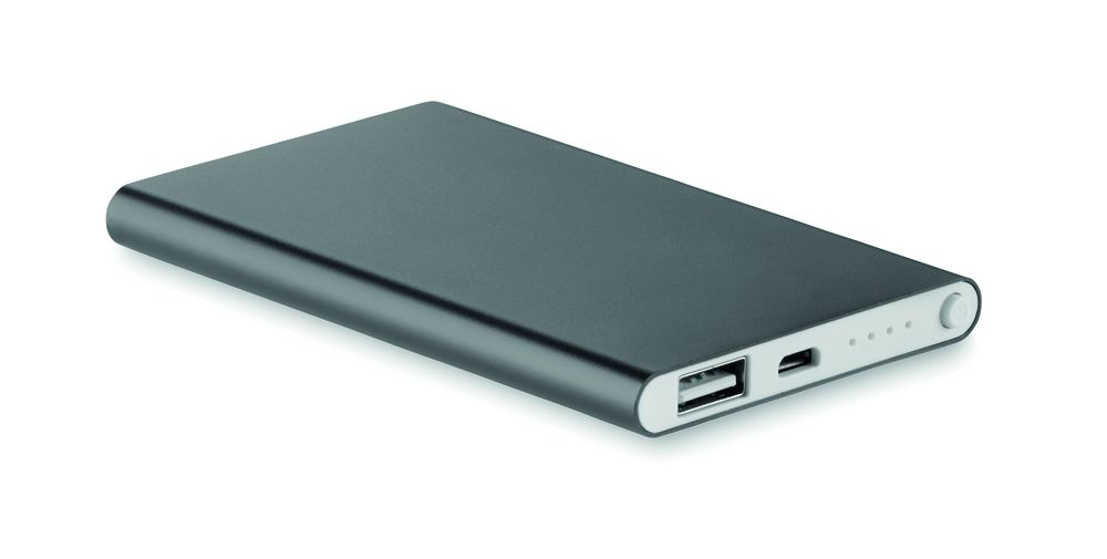GiftRetail MO8735 - POWERFLAT Ultra Slim 4000 mAh Aluminum USB Power Bank black
